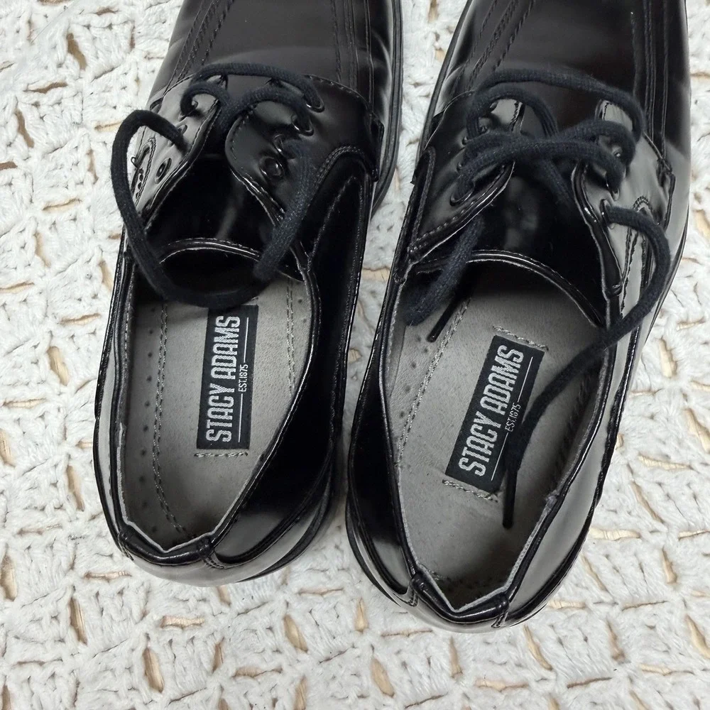 Stacy Adams Dress Shoes Boys Size 1 M Black Slip On Dressy Formal  Dress